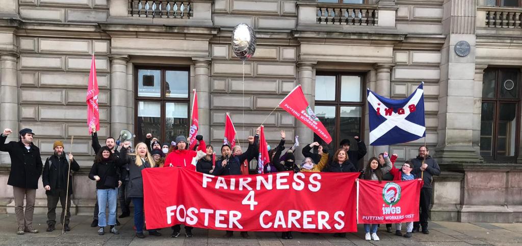 Glasgow foster carers protest to demand emergency measures from council to tackle cost of living&nbsp;crisis